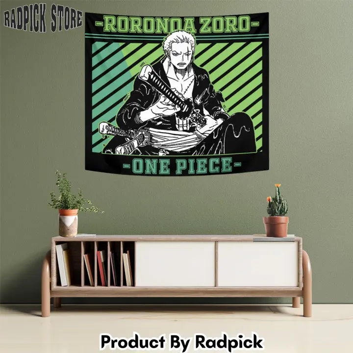 Roronoa zoro tapestry custom manga style anime wall decor  rp5943213